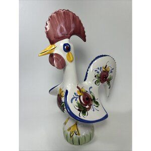 9.5” Portugal Hand Painted Signed “23” Lucky Rooster- Galo de Barcelo